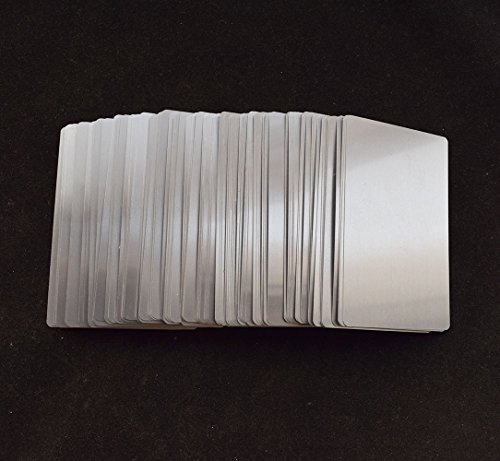 100pcs Sliver Sublimation Metal Business Cards Laser Engraved Metal Business Cards Sublimation Blanks 3.4x2.1in Thicknes (0.30mm) (Sliver) - Thumbnail 2
