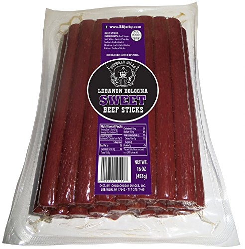 Buffalo Bills 1-lb Pack Sweet Lebanon Bologna Sticks (Pennsylvania Dutch sweet beef sticks)