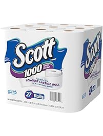 Scott 1000 Sheets Per Roll Toilet Paper, 27 Rolls, Bath Tissue
