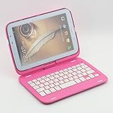 SUPERNIGHT 360 degree Case Cover Stand with Rotating Rotatable Bluetooth Wireless Keyboard for Samsung Galaxy Note 8.0 N5100 N5110 - Pink