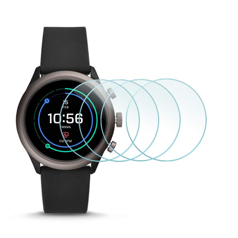 Diruite 4-Pack for Fossil Sport 43mm 2018 Tempered Glass Screen Protector [2.5D 9H Hardness] [Anti-Scratch] [Perfectly Fit]
