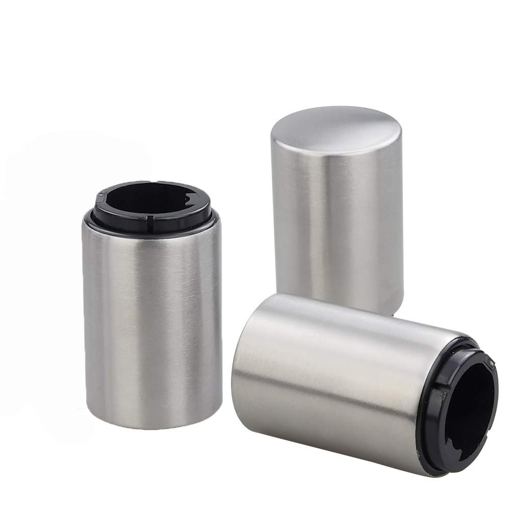 Ramddy Push Down Bottle Opener with Magnetic Cap Catcher, 3 Packs