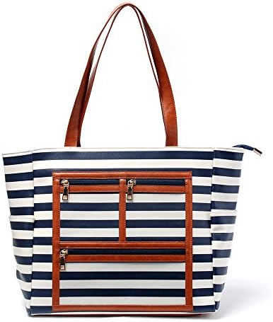 PU Striped Handbag Essential Oils Carrying Bags Water Resistant with multiple display windows