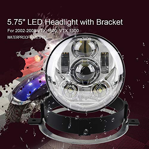 Atubeix 5.75 inch Round LED motorcycle Headlight with Ring Mounting