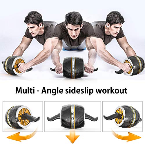 TECHMOO Ab Roller Kinetic Exercise Wheel for Core Workouts-Core Training Equipment-Core Training Roller Abdominal Workout Equipment Machine with Knee Pad and Anti-Slip Handles