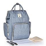 Baby Diaper Bag Backpack,Goldwheat Multi-Function Large Travel Bag Nursing Bag Mummy Maternity Nappy Changing Bag Handbag for Baby Care,Large Capacity, Stylish and Durable (Blue)