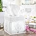 Creative Scents Vintage White Tissue Box Cover Square – French Country Tissue Box Holder Square - White Tissue Holder for Bathroom with Durable Crafted Sliding Bottom for Tissues Cube Box