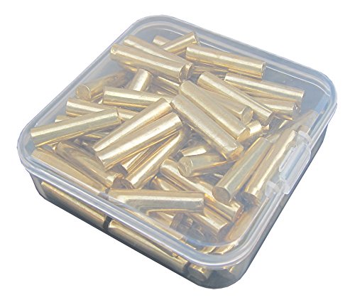 5MM Straight Rod Shelf Rests 80Piece Set, 3/16-Inch Furniture Cabinet Closet Shelf Pins, Dowel Pins in Storage Box, 80-Pack (Brass)