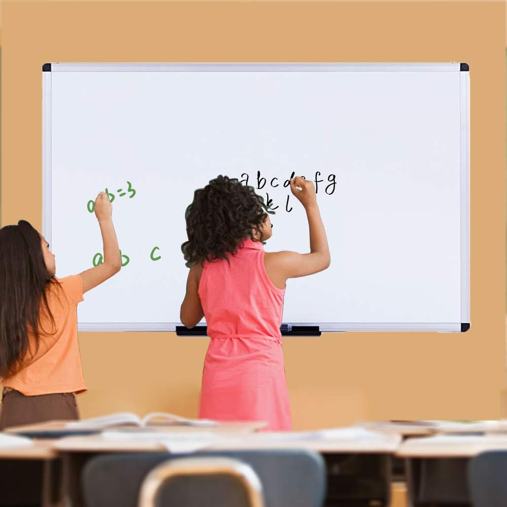 VIZ-PRO Dry Erase Board/Whiteboard, Non-Magnetic, 48 x 36 Inches, Wall Mounted Board for School Office and Home : Office Products