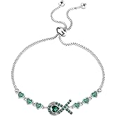 HOLLP Green Awareness Support Gift Green Ribbon Mental Health Awareness Cancer Survivor Necklace Warrior Jewelry