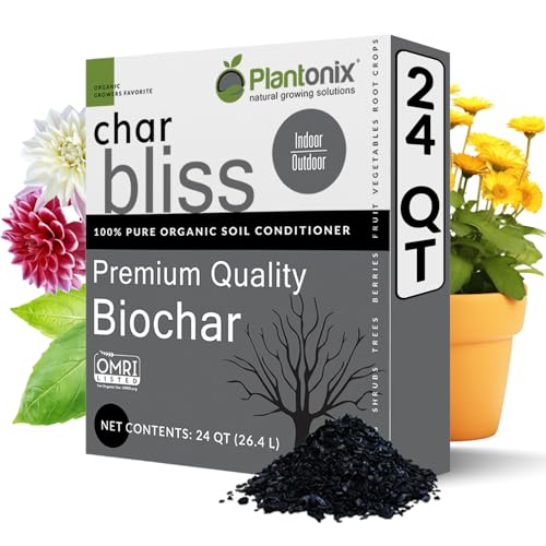 Char Bliss (24 Qts) - Organic Biochar for Plants - OMRI-Listed Biochar Soil Amendment Organic