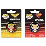 Funko POP! Pins - DC Universe - SET OF 2 (Superman & Wonder Woman) (1.25 inch)