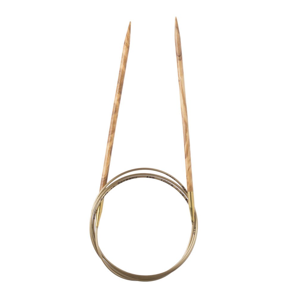 Addi Olive Wood 24 inch (60cm) Circular Knitting Needles; US size 11 (8 mm), Made in Germany - 575-7/60/8