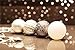 Zolee 2.36” Set of 24ct Christmas Balls Shatterproof Painting Tree Ornaments with Portable Gift Box (Silver & White)