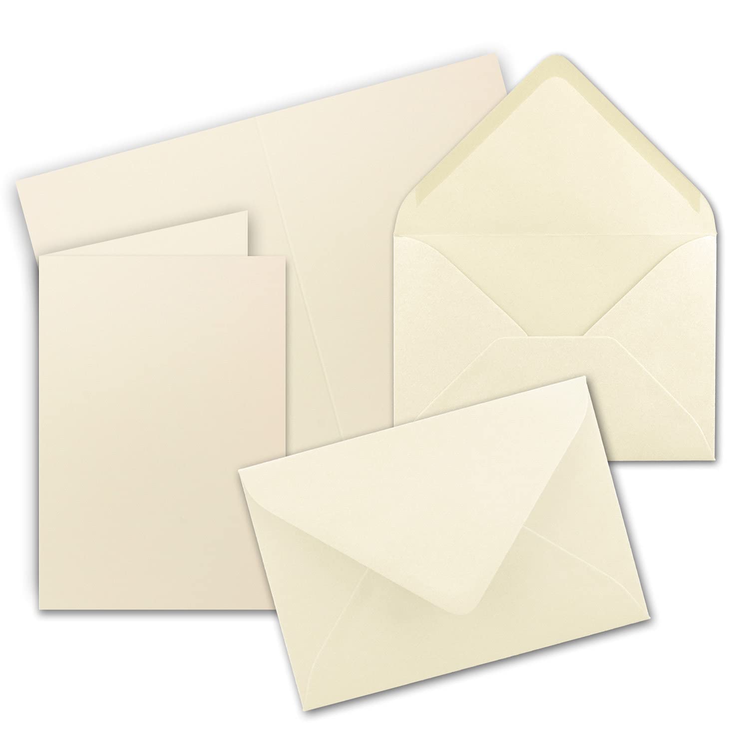 FarbenFroh by GUSTAV NEUSER 50x DIN B6 folding card set with envelopes - vanilla (cream) - 115 x 170 mm - ideal for invitation cards, wedding, baptism, communion, confirmation - Brand: FarbenFroh
