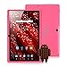 [GMS Certified by Google] iRULU 7'' Tablet - Android 4.4, Quad Core, HD 1024x600, Dual Camera, Wi-Fi, 8GB, 3D Game Supported,7inch tablet -- Pink
