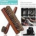Brobery Shoe Brush with 100% Horsehair Brush, Crepe Suede Shoe Brush, Brass Suede Shoe Brush, for Shoes Boot Leather, Set of 7