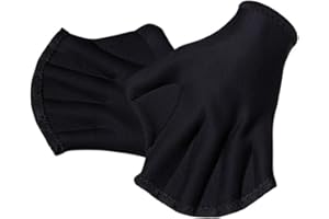 DZOTMYN 1 Pair Aquatic Swimming Gloves, Frog Webbed Fitness Water Resistance Training Gloves / Neoprene Full Finger Gloves for Pool Playing Diving - Free Size
