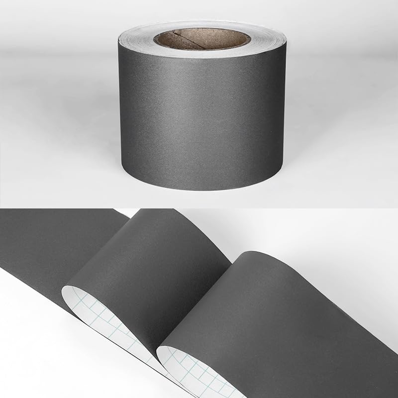 Wallpaper Border Peel and Stick wall border Sticker Home Ceiling Decorative Border for Bathroom Living Room Kitchen dark gray 5cm X 1000cm