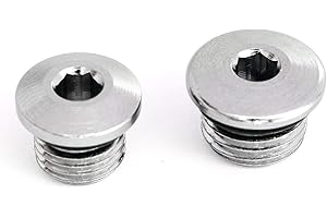 heyous First Stage 7/16" Stainless Steel Scuba Diving Regulator High Pressure Port Plug and 3/8" Stainless Steel Scuba Diving Regulator Low Pressure Port Plug Kit with Leak-Proof O-Ring