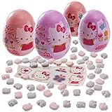 Hello Kitty Surprise Easter Eggs Filled with Hello Kitty Stickers and Candy (4 PACK)