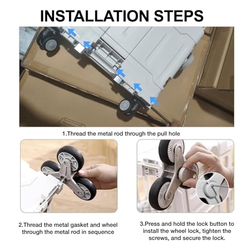 XVersion Foldable Shopping Trolley Cart with 8 Wheels,Collapsible Grocery Trolley With Storage Box,Picnic Trolley With Integrated Desktoptop,Utility Shopping Cart for Outdoor Tourist Office(Grey)
