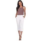 Rekucci Women's Secret Figure Denim Pull-On Easy Fit Jean Capri