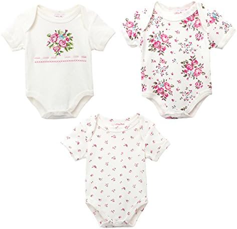 Siteluoyi Baby Bodysuits Newborn Cotton Short Sleeve Unisex Onesies 3-Pack