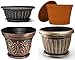 Sapphire USA Decorative Heavy Duty Tray/Saucer (2 Pack) Rustic Medieval/French Country Look, Pot/Planter Base for Indoor/Outdoor Decor Use. Long Lasting, Reusable Light Weight (7 inches, Silver)