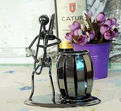 JMAF Desk Organizer Decorative Pen Pencil Holder Office Caddy Storage Accessory Metalï¼ˆTromboneï¼‰