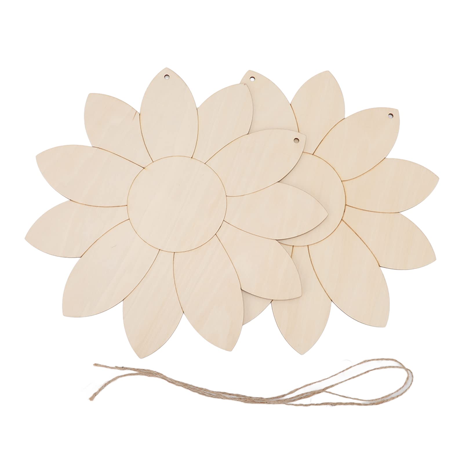 2pcs Wooden Flower Cutouts, Unfinished Wooden Flower Cutouts DIY Lotus Shape Home Garden Wood Chip Decor for DIY Projects Decoration