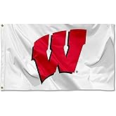 UW Badgers White University Large College Flag