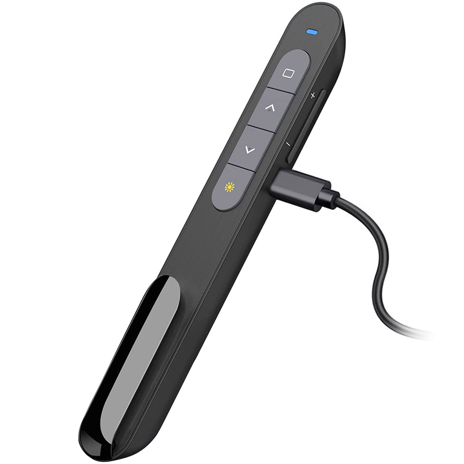 Presentation Clicker Rechargeable PowerPoint Clicker, Hyperlink Volume Wireless Presenter Remote Presentation Pointer, 2.4GHz Presentation Remote PPT Slide Clicker for Computer Laptop