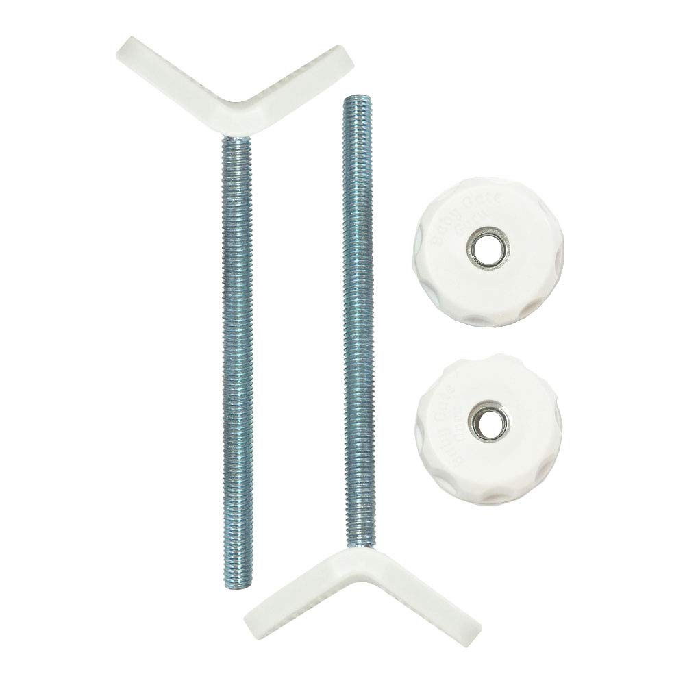 Photo 1 of Baby Gate Guru Extra Long M8 (8mm) Stair Banister Adapter Y-Spindle Rods 2 Pack for Pressure Mounted Baby and Pet Safety Gates (8mm, White)