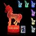 Palawell for Girls - Unicorn 3D Night Light 15 Changing Color Remote Control Unicorn Kids Room Decor Lighting - with Charger