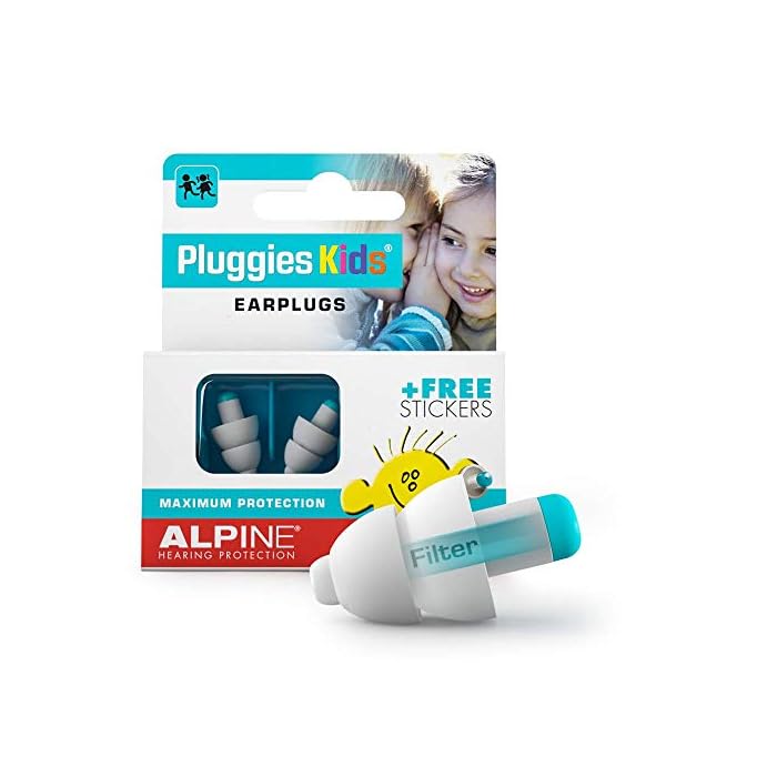 Alpine Pluggies Kids Ear Plugs – Noise Cancelling Ear Buds for Kids Age 5-12 – Ear Plugs for Small Ear Canals – Kids Ear…