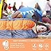 LATTCURE Sleeping Bag, Comfort Portable Lightweight Envelope Sleeping Bag with Compression Sack for Camping,Hiking,Backpacking,Traveling and Other Outdoor Activities -Single,Orange+Grey,(75