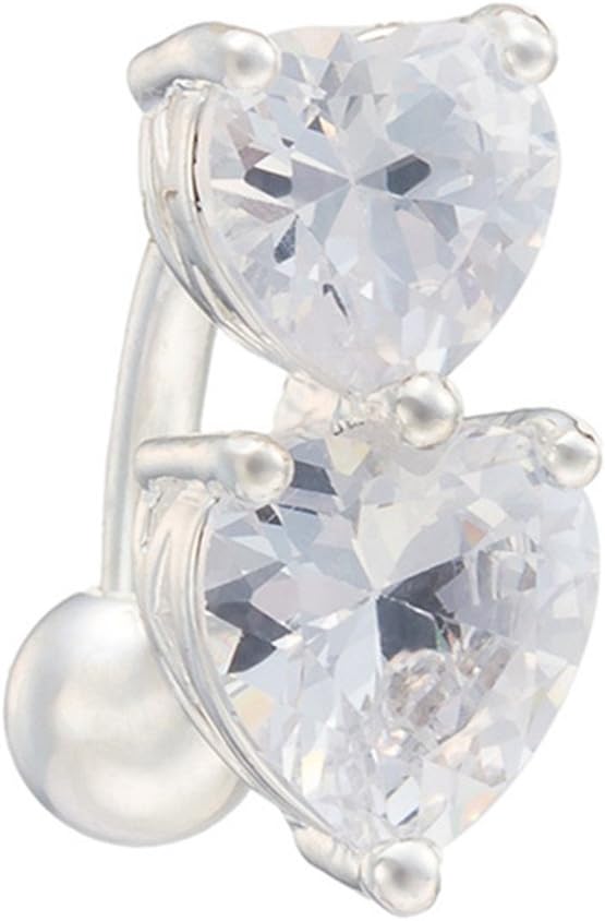 YiYi Operation Gold Plated Belly Button Rings Heart Cubic Zirconia Drop Sexy Reverse Navel Barbell Body Piercing Jewelry