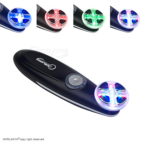 NORLANYA Facial Skin Care Time Master, RF Face Toning, Face Lift Device 5 Colors LED Photon Therapy Rechargeable Black