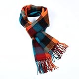 A.WAVE Softer than Cashmere Wool Touch Tassel Ends Plaid Check Solid Scarf