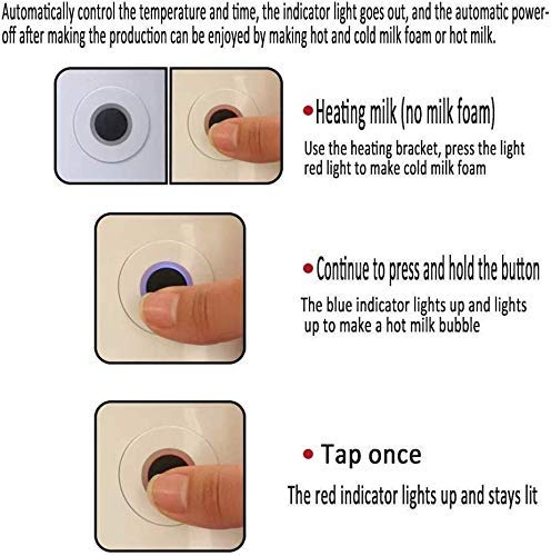 Milchaufschäumer Elektrische Milchschäumer mit Heiß Kalt Funktion Milch-Wärmer-Heizung for Cappuccinos/Lattes/Heiße… – Bild 4