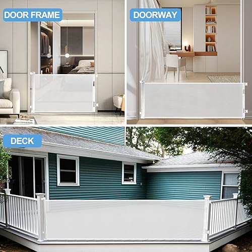 Veraste Retractable Baby Gate,Mesh Baby Extra Wide Gate,Extra Long Dog