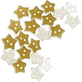Buttons for Cardigans Sweaters Shirts Socks Pkg of 20 Plastic Gold Star Craft Buttons 1/2" (12mm) (2134)