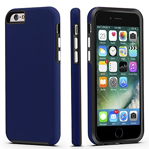 CellEver iPhone 6 / 6s Case, Dual Guard Protective Shock-Absorbing Scratch-Resistant Rugged Drop Protection Cover for Apple iPhone 6 / 6S (Navy Blue)