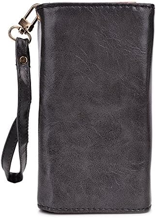 Cooper Cases(TM) Flirt Universal Archos 35 / 40 / 40b / 40c / 45 Titanium Smartphone Wallet Case in Grey (Wrist Strap, Credit Card/ID Slots, Slip Pocket &amp; Zipper Coin Purse)