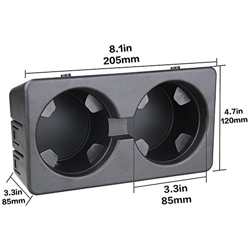 ROCCS Floor Mounted Console Dual Cup Holder for 2007-2013 Chevy Silverado & GMC Sierra 2007-2014 Suburban Yukon Tahoe 19154712 OEM Replacement Center Console Beverage Drink Insert