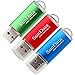 SamData 3 Pack 32GB USB Flash Drives USB 2.0 Thumb Drives Memory Stick Jump Drive Zip Drive, 3 Colors: Blue Red Green