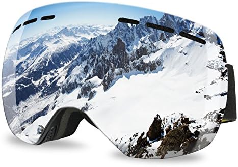 Ski Goggles Trofoty UV Protection Anti-fog Windproof Warm Dual-lens Adjustable Snowboard Motorcycle Goggles Winter Sports for Adult