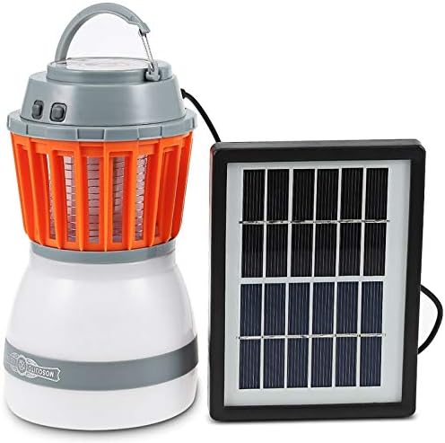 JFYCUICAN Marten Repellents IP67 Waterproof LED Mosquito Killer Night Lamp Rechargeable Outdoor Insects Flies Pest Killer with Solar Panel