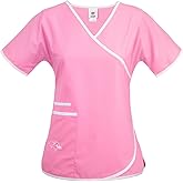 Fabrique Innovations NFL Unisex Breast Cancer Awarness Wrap Scrub Top